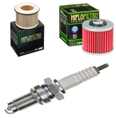 Image de Kit d'entretien pour Yamaha SZR 660 1995-1998 : filtre à air, filtre à huile, bougie d'allumage de pamoto - Neuf