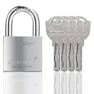 Immagine prodotto di Luchetto da 40 mm con 4 chiavi, in metallo, acciaio inossidabile, impermeabile