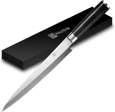 Produktbild von PAUDIN Yanagiba Messer 25 cm – Japanisches Sashimi- & Sushi-Messer, einseitig geschliffen – Präzises Kochmesser für Fisch, Fleisch & feine Schnitte