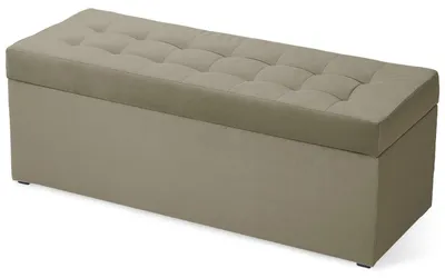Produktbild von MG Design Polsterhocker Grau 45x120 cm - Stauraum 140L, bis 300 kg belastbar, pflegeleicht, matt, für Wohnzimmer & Flur