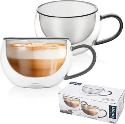 Zdjęcie produktu dla Orion szklanki termo z podwójnymi ściankami szklanka do kawy szklanka do herbaty szklanka termo z podwójnymi ściankami DOUBLE 300 ml 2 szt.