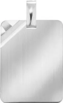 Produktbild von Anhänger Gravurplatte 925/- Silber rhodiniert 15 x 25 mm strichmatt / diamantiert