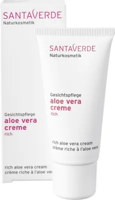 Produktbild von Santaverde Cream Rich, Tagescreme, Frauen, trockene Haut, normale Haut, Empflindliche Haut, Decollete, Gesicht, Hals/Nacken, Anti-Rötung, Feuchtigkeitsspendend, Nährend, Regenerierend, Beruhigend, Verstärkung, 30 ml