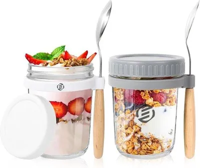 Produktbild von Übernight-Haferflocken-Schüssel-Set, Muesli, Mason-Jar