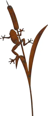 Produktbild von Gartenstecker Rost Frosch im Schilf 101 cm Edelrost Gartendeko Rostdeko Metall