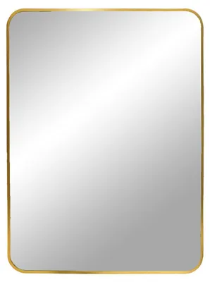 Obrázok produktu pre Nástenné zrkadlo Madrid z hliníka v mosadznej farbe, 50 x 70 cm