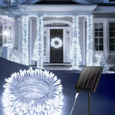 2er-Set Outdoor-Lichterkette, 120 LEDs, 14,94 m, dimmbar, 8 Modi, USB-C