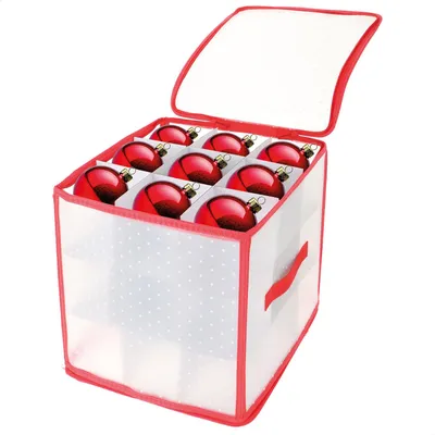 Produktbild von COM-FOUR® Aufbewahrungsbox für Weihnachtskugeln - 31 x 31 x 31 cm