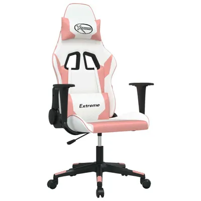 Produktbild von vidaXL Gaming-Stuhl Weiß und Rosa Kunstleder