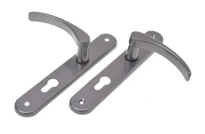 Produktbild von Aqbau® Türdrückerset Langschild Graphit | Türdrücker | Türklinke | Türgriffe | Türbeschlag VL (PZ Profilzylinder)