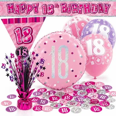 Produktbild von 18. Geburtstag Party Deko pink Partyset