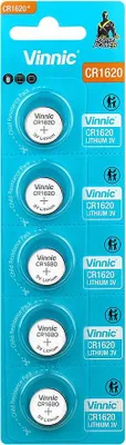 Zdjęcie produktu dla bateria litowa Vinnic CR1620 - 5 sztuk