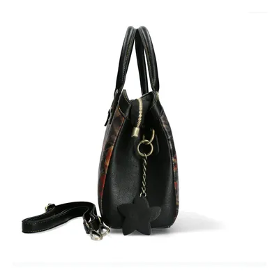 Produktbild von Laura Vita Damen Henkeltasche Blumen floral gemustert Umhängeriemen Aramis 03, Farbe:Schwarz