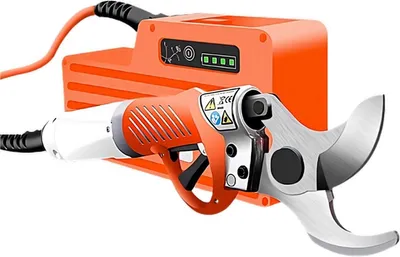 Obrázek produktu pro Happyment Elektrické nůžky na větve PRO - Akumulátorové nůžky na větve - 45 mm - Batohové provedení - Oranje