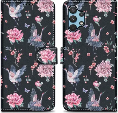 Image de Cadorabo Housse de protection pour Samsung Galaxy A32 4G Housse Design Noir Housse pour téléphone portable Etui Magnétique Case Cover