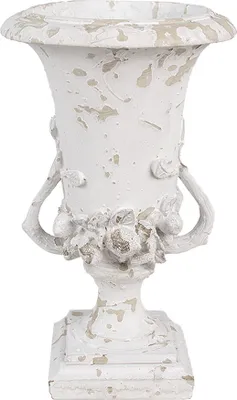 Immagine prodotto di Vaso da fiori Clayre & Eef Ø 19x28 cm Bianco Beige Poliresina