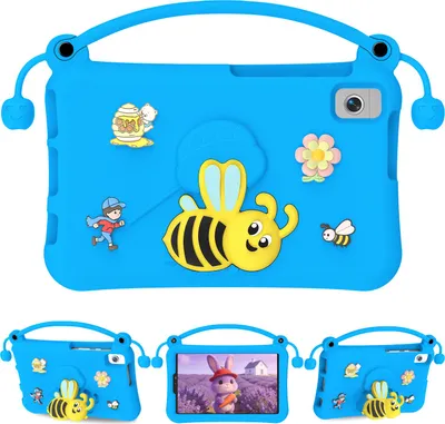 Produktbild von Kinder Hülle für Samsung Galaxy Tab A 8,0"/Tab A7 Lite/Tab A9/Tab A11 8,7" Leicht Stoßfeste Kindgerechtes Schutzhülle mit Griff, Biene Ständer Blau