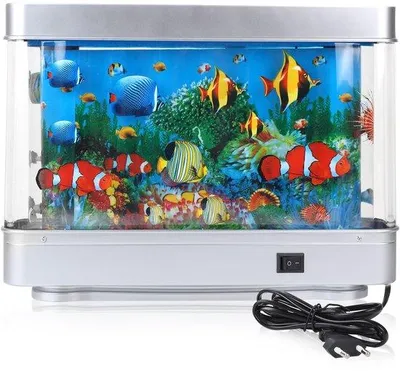Produktbild von Künstliches Aquarium, Nachbildung eines Aquariums, Ozean-Projektor, Fisch-Nachtlicht, dynamische virtuelle Ozean-Dekoration für Kinderzimmer, Wohnzimmer, Schlafzimmer
