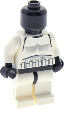 Image de 1x Lego Minifigure Star Wars Stormtrooper blanc tête noire 973pskc01 sw0188