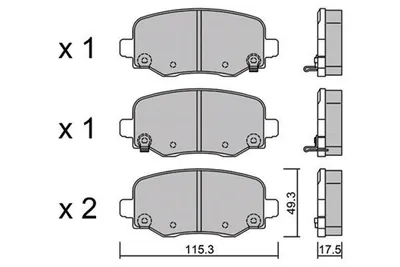 Produktbild von AISIN Bremsbeläge Satz Hinten Bremsklötze für JEEP Compass (MP, M6) BPFI-2009