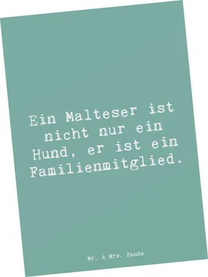 Produktbild von Mr. & Mrs. Panda Postkarte Spruch Malteser Liebe - Meeresbrise - Geschenk, Hundezitate, Hunderasse, Eigenschaften, Hunde, Postkarten, Grußkarte, Ansichtskarte, Charakter