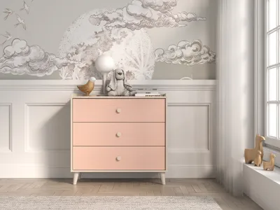 Produktbild von Kinderkommode OLIVIA – beige/rosa