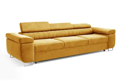 Produktbild von Schlafsofa CARMEN, moderne Couch mit verstellbaren Kopfstützen, ausziehbare Polstercouch, Sofa mit Schlaffunktion, Kronos 42