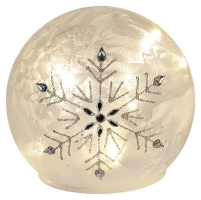 Produktbild von formano LED Deko-Kugel Eiskristall 12 cm Glas Timer 6h/18h Weihnachtsdeko