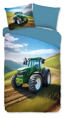 Productafbeelding van Good Morning Kinderdekbedovertrek "Aart" - Groen - (140x220 cm) - 100% Katoen