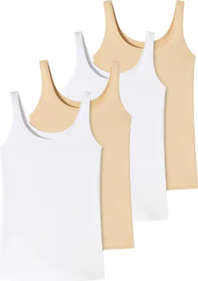 Produktbild von uncover by Schiesser 4er Pack Baumwolle Unterhemd / Tanktop Mit hohem Baumwollanteil , Puristischer Look, In herrlich softer, elastischer Single-Jersey-Qualität