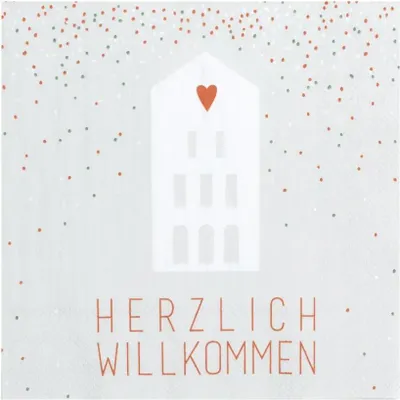 Produktbild von Serviette "Herzlich Willkommen"