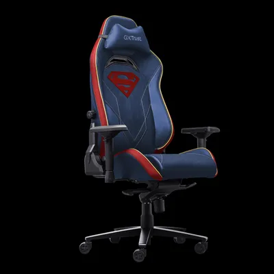 Produktbild von Trust Gaming-Stuhl 718Sm Rayzee Superman, verstellbare Kopf- & Rückenlehne (90-180 Grad), Metallrahmen, Kunstleder, 125 kg, klappbar
