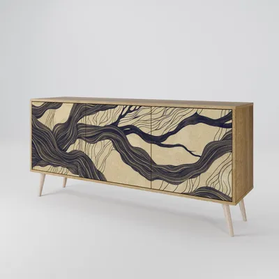 Immagine prodotto di Spacerebels cassettiera a 3 ante - credenza cassettiera - credenza alta - mobile armadio - soggiorno camera da letto - 57,5×164,5×42 (HxLxP)