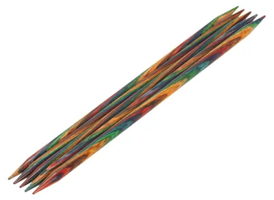Produktbild von Lana Grossa Nadelspiel Strumpfstricknadeln Design-Holz Multicolor Länge 15/20 cm Größe 20 cm / 7.0 mm