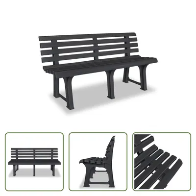 Produktbild von The Living Store Gartenbank 145,5 cm Kunststoff Anthrazit