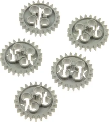 Produktbild von 5x Lego Technic Zahnrad Z24 alt-hell grau 24 Zähne Rad 3 Achs Löchern x187
