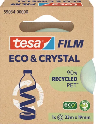 Imagen del producto de Tesa - Cinta adhesiva Eco-Kristall 59034, 19 mm x 33 m | 1 unidad | 10 unidades