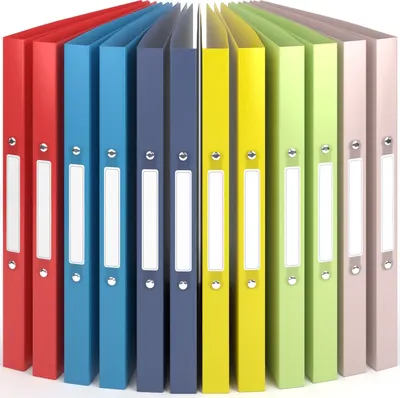 Immagine prodotto di ACROPAQ - 12 raccoglitori ad anelli A4 - Raccoglitori stretti, colori sorbetto e pastello, con 2 anelli, larghezza dorso 2 cm - Materiale scolastico aesthetic, raccoglitori ad anelli, raccoglitori per documenti