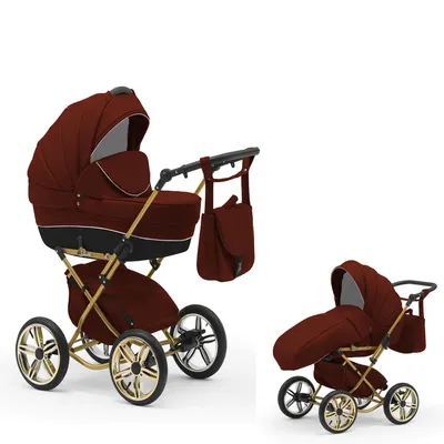Produktbild von Klassischer Kinderwagen Sorento Gold 2 in 1 inkl. Sportsitz in 19 Farben
