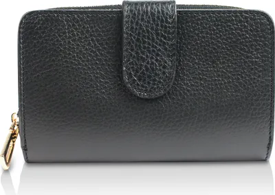 Produktbild von Glamexx24 echt Leder Geldbörse schick Damenportemonnaie Designer Vintage Brieftasche Geldbeutel Portemonnaie  Italy Schwarz-Farbe: 2.007.10 Schwarz