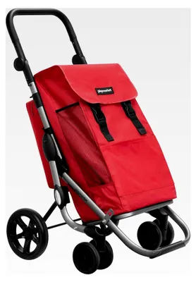 Produktbild von Einkaufstrolley aus Metall, rot, groß