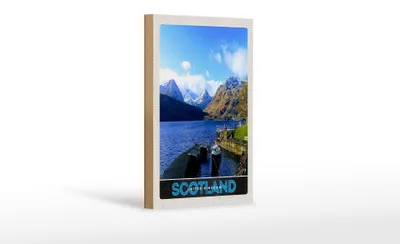 Produktbild von Holzschild Reise 12x18cm Schottland Insel Gebirge See Schild