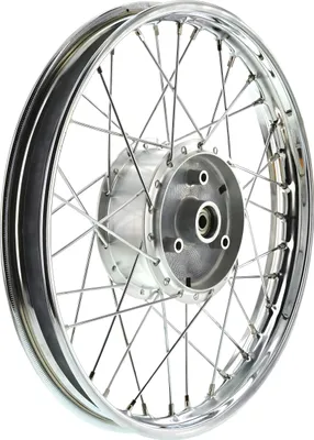 Produktbild von Speichenrad 1,5x16 Zoll Stahlfelge, verchromt + Chromspeichen + Tuning - Radnabe