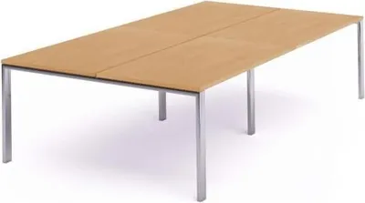 Produktbild von Mehrfacharbeitstisch Total BxTxH 360x163x73cm Gestell verchromt Platte Melamin buche.