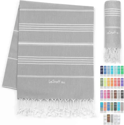 Obrázok produktu pre Hammamská osuška 95x180 cm, sivá, 100% bavlna, pre pláž