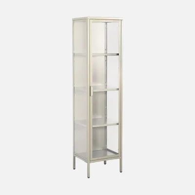 Produktbild von sweeek - Schrank aus Stahl und gehärtetem Glas, 1 Tür, 160 cm - Beige