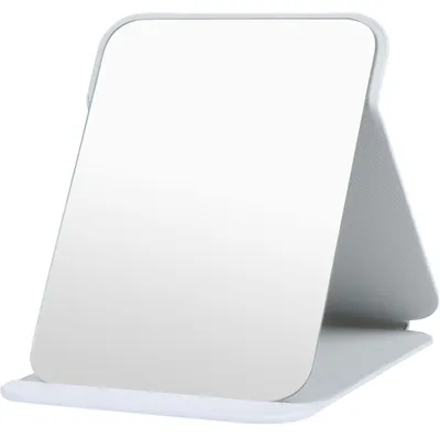 Immagine prodotto di Specchio da trucco pieghevole con supporto, 20,5x15,5 cm, bianco, in ecopelle