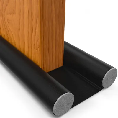 Zdjęcie produktu dla Zatyczka pod drzwi uszczelka dolna - Do 93 cm - Podwójna - Czarna - Na zimę i przeciąg