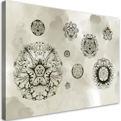 Produktbild von Leinwandbild Blumen in geometrischen Formen 120x80 Feeby Rosa bild für die wand bereit zum aufhängen