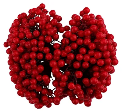 Künstliche rote Beeren, 500 Stück, 250 Drahtstiele, 8 mm, 14 cm